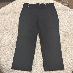 JM Collection Black Capri Pants with Decorative Stud Detail